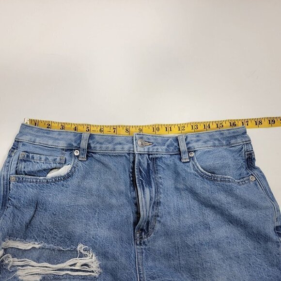 American Eagle Women's Factory Distress Mom Jean Comfort Stretch Waist Size 14L - Picture 10 of 10